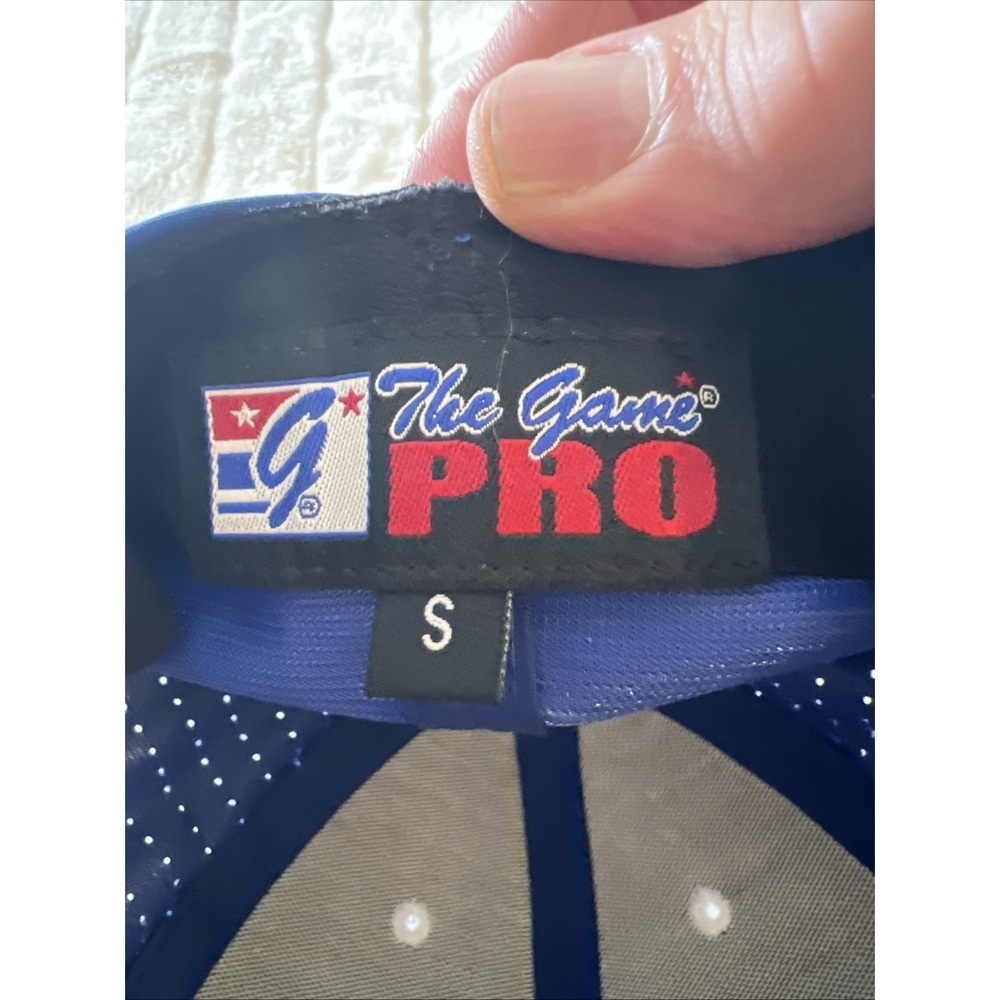 VTG The Game Pro Embroidered N Baseball Hat Fitted Blue White GP521 S Flex Fit - Picture 6 of 7